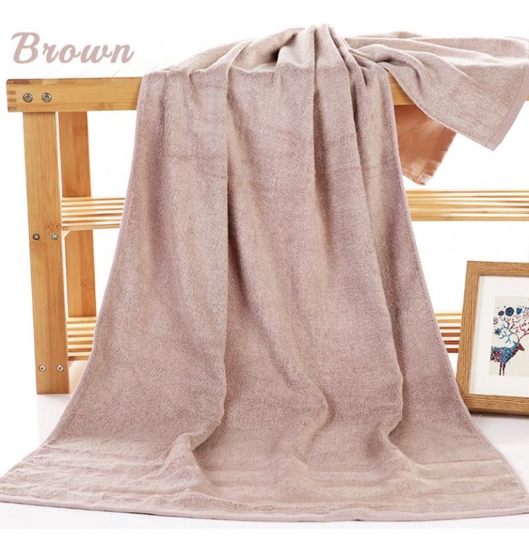 Premium Absorbent Bamboo Fiber Bath Towel in Brown