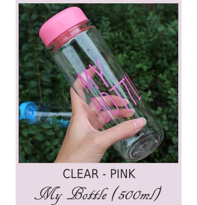 500ml My Bottle Water Bottle Clear - Pink [Logo Printing Available]