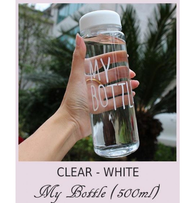 500ml My Bottle Water Bottle Clear - White [Logo Printing Available]