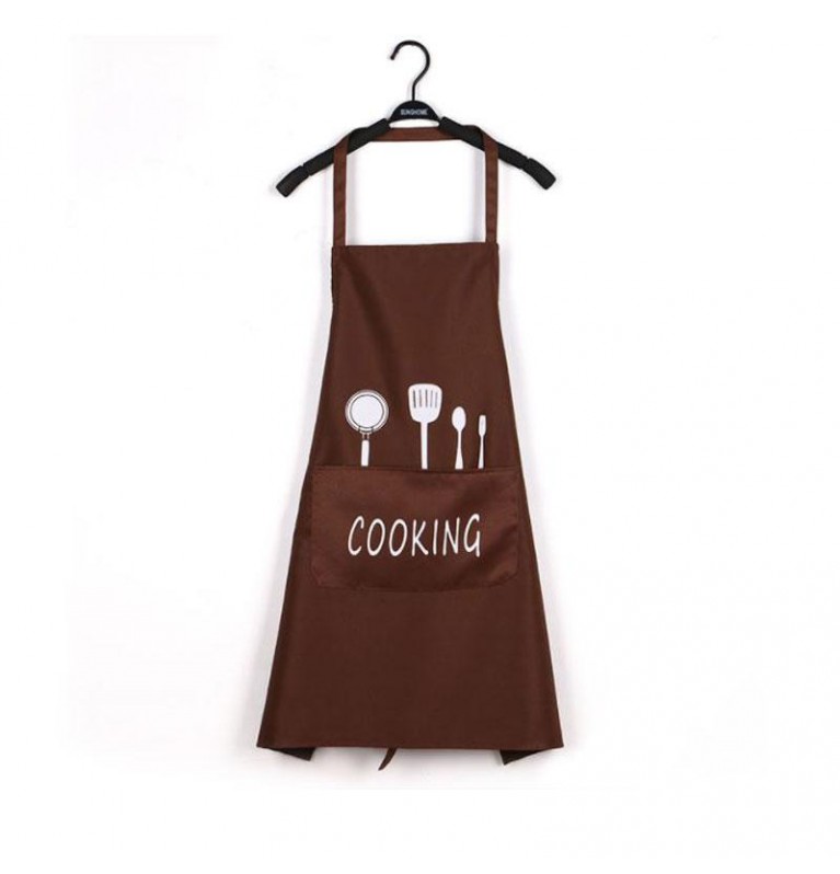 ♥ Happy Cooking Design ♥  Apron for Home or Business - Brown [Logo Printing Available]