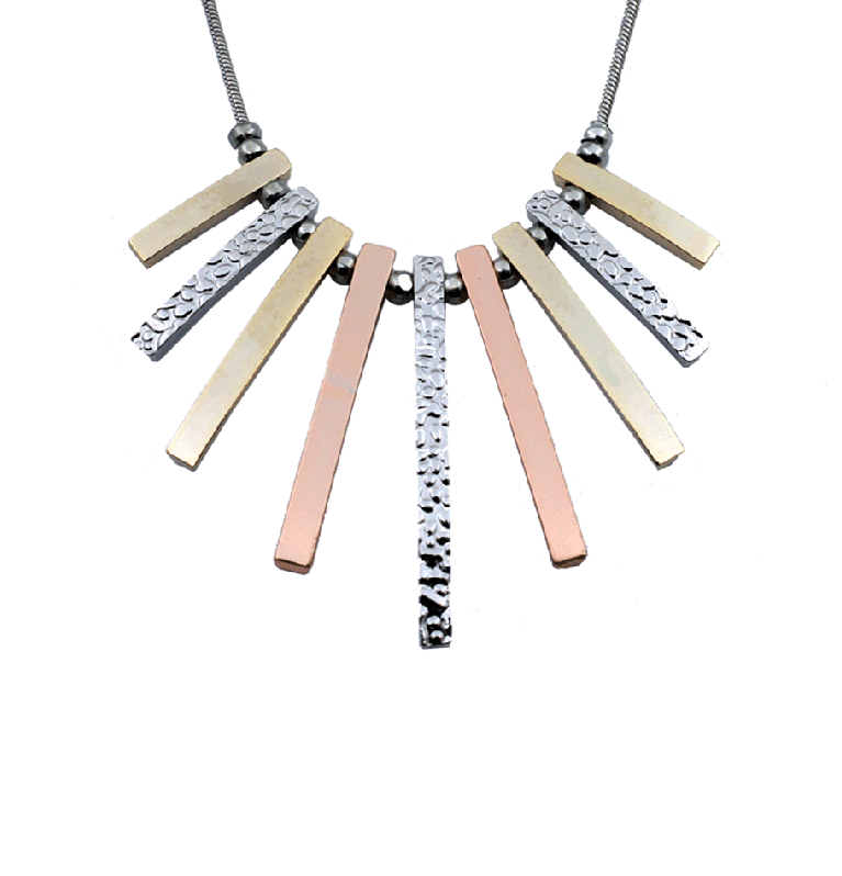 Dainty Metallic Matchstick Necklace in Silver / Gold / Rose Gold 