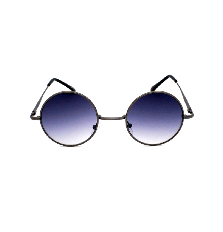 Round Metal Sunglasses In Grey
