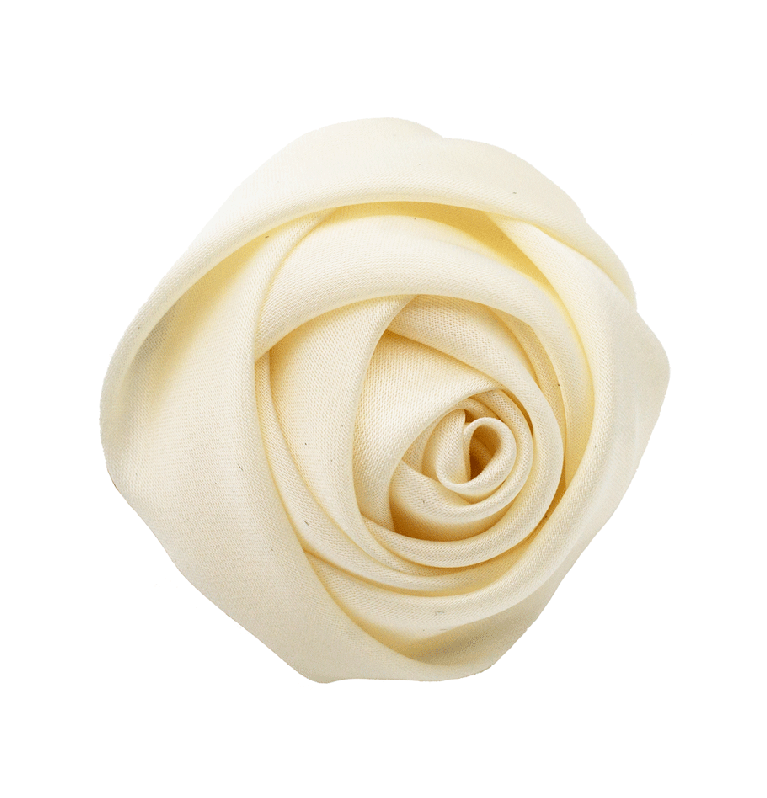 Satin Rose Hair Clip in Cream 