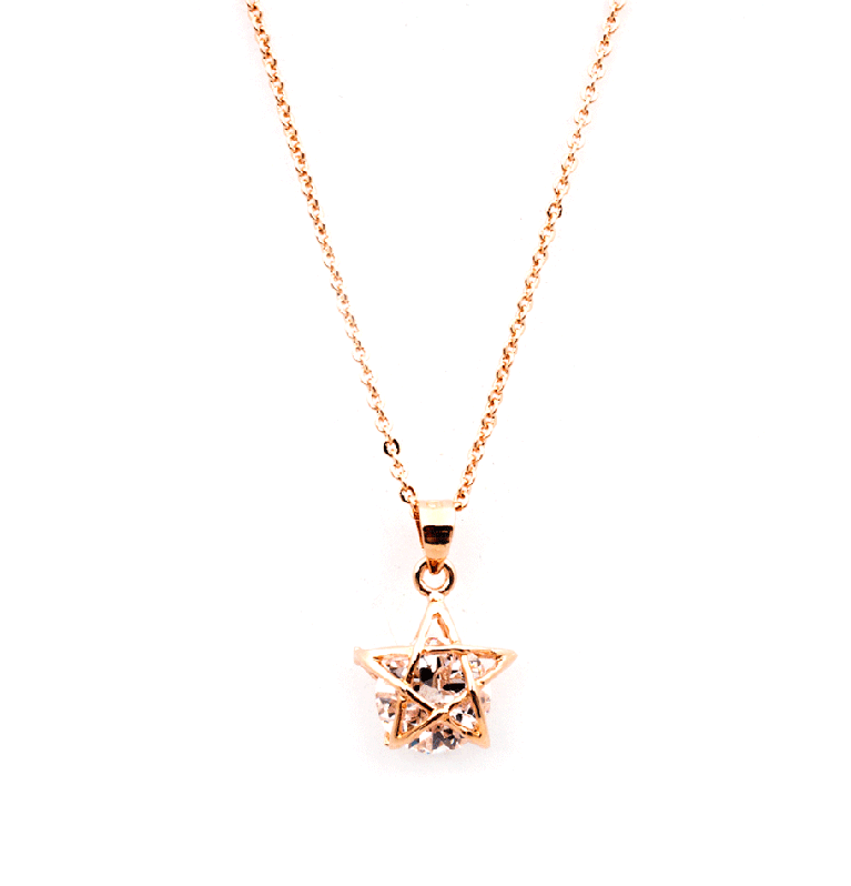 Wishing Star Necklace in Rose Gold