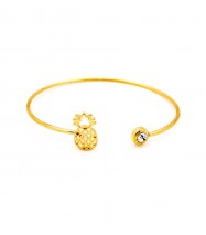 Funky Cutout Pineapple Open Bangle In Gold
