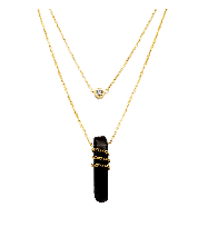 Chain Coil Quartz Double Layer Necklace In Gold