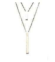 Minimalist Vertical Bar Double Layer Necklace In Silver