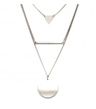 Multi-shape Layered Necklace in Silver