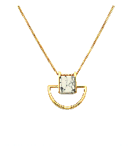 Geometric Marble Necklace In Gold
