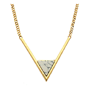 Triangle V Marble Necklace In Gold