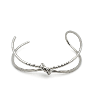 Minimalist Knot Cuff Bangle in Silver