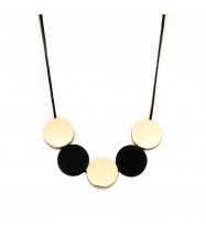 Five Circles Necklace In Gold & Black