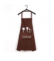 ♥ Happy Cooking Design ♥  Apron for Home or Business - Brown [Logo Printing Available]