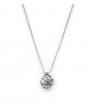 Dainty Rose Necklace in Silver