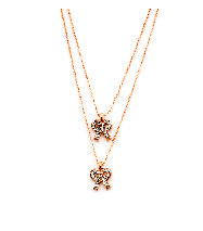Double Ribbon Necklace in Rose Gold