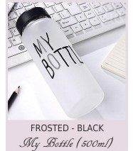 500ml My Bottle Water Bottle Frosted - Black [Logo Printing Available]
