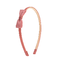 Satin Lace Mini Bow Hairband in Pink