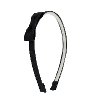 Striped Textured Mini Bow Hairband in Black