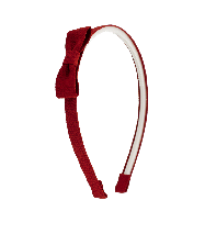 Striped Textured Mini Bow Hairband in Maroon