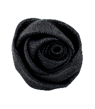 Satin Rose Hair Clip in Black