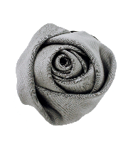Satin Rose Hair Clip in Grey