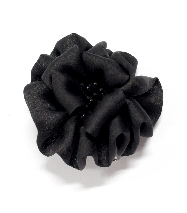 Satin Flower Hair Clip in Black