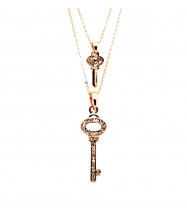 Sofia's Key Necklace in Rose Gold