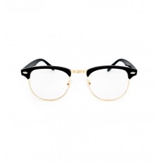 Half Frame Designer Glasses in Black & Gold 