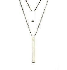 Minimalist Vertical Bar Double Layer Necklace In Silver