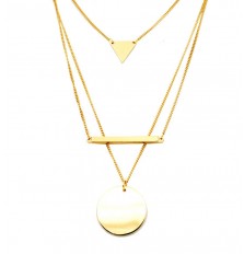 Multi-shape Layered Necklace in Gold