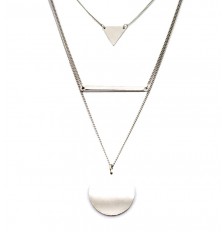 Multi-shape Layered Necklace in Silver