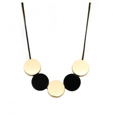 Five Circles Necklace In Gold & Black