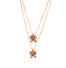 Double Ribbon Necklace in Rose Gold