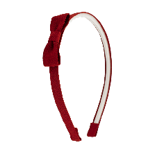 Striped Textured Mini Bow Hairband in Maroon