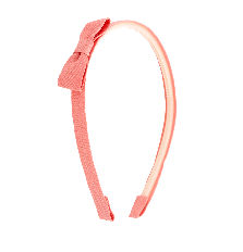 Striped Textured Mini Bow Hairband in Pastel Pink