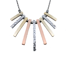 Dainty Metallic Matchstick Necklace in Silver / Gold / Rose Gold 