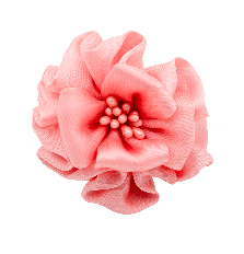 Satin Flower Hair Clip in Baby Pink 