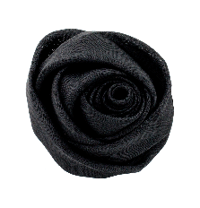 Satin Rose Hair Clip in Black