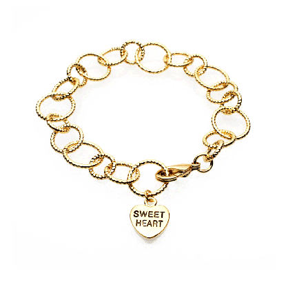 Sweetheart Link Chain Bracelet in Gold