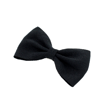Striped Textured Bow Hair Clip in Black