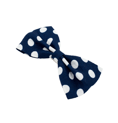 Polka Dot Bow Hair Clip in Navy Blue