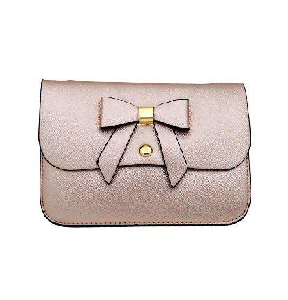Classic Ribbon Mini Crossbody Bag In Champagne Pink