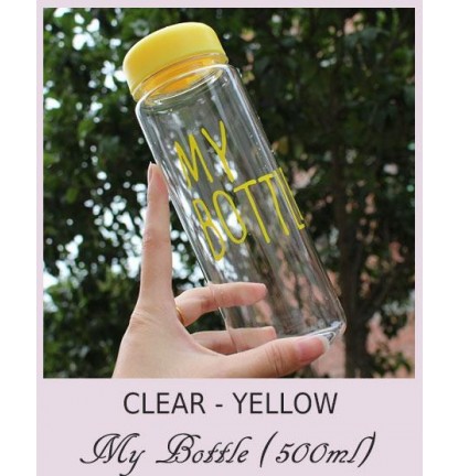 500ml My Bottle Water Bottle Clear - Yellow [Logo Printing Available]