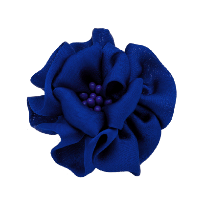 Satin Flower Hair Clip in Blue