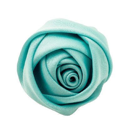 Satin Rose Hair Clip in Baby Blue