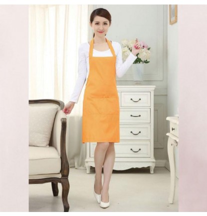Simply Plain Colored Apron for Home or Business - Adult Orange [Logo Printing Available]